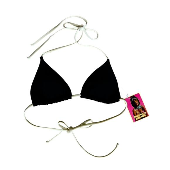 Strawberry Milk Mob Women’s Film Noir Black White String Bikini Set NWT - Picture 3 of 10